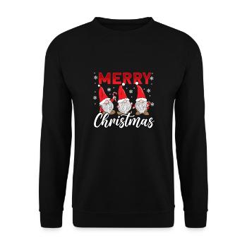 Joyeux Noël Gnome - Sweat-shirt Unisexe - noir - Devant - Alina (178cm) & Michal (187cm)