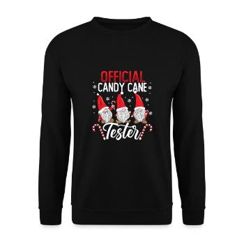Official Candy Cane Tester - Unisex Sweatshirt - black - Front - Alina (178cm) & Michal (187cm)