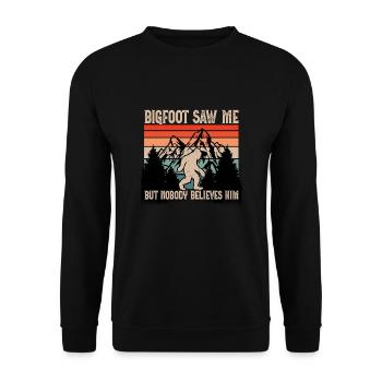 Bigfoot m’a vu mais personne ne le croit. - Sweat-shirt Unisexe - noir - Devant - Alina (178cm) & Michal (187cm)