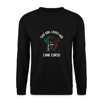 This Girl Loves Her Cane Corso - Unisex Sweatshirt - black - Front - Alina (178cm) & Michal (187cm)