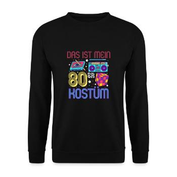 Das ist mein 80er Kostüm - Unisex Pullover - Schwarz - Vorne - Alina (178cm) & Michal (187cm)