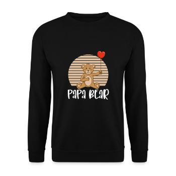 Papa Bear - Unisex Pullover - Schwarz - Vorne - Alina (178cm) & Michal (187cm)