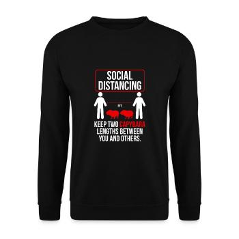 Distanciation sociale Drôle de capybara - Sweat-shirt Unisexe - noir - Devant - Alina (178cm) & Michal (187cm)
