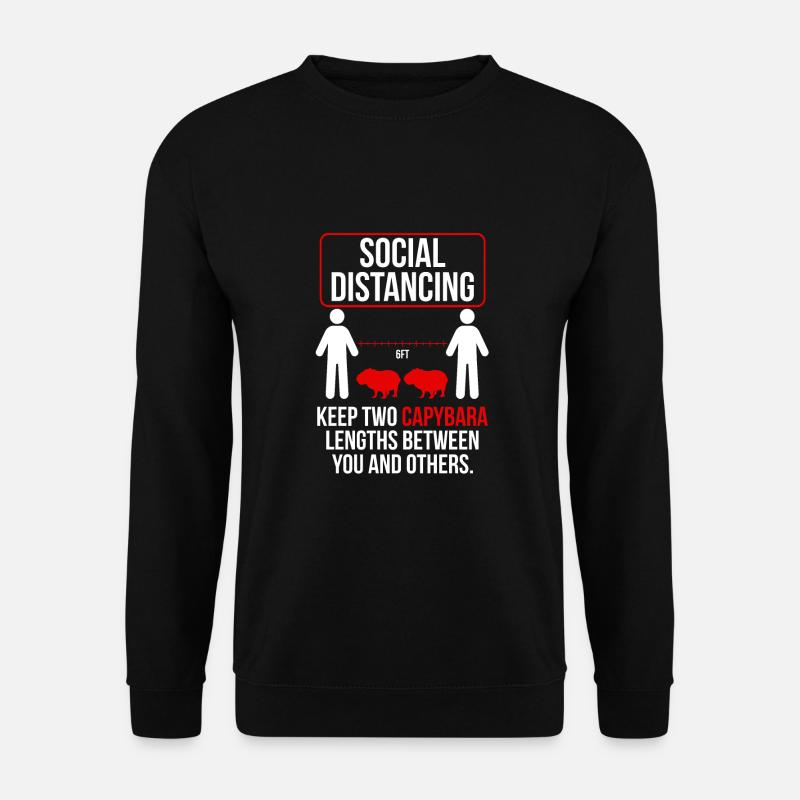 Social distancing Funny capybara - Unisex Sweatshirt - black