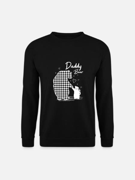 Papa Bear Plaid Buffle Gris - Sweat-shirt Unisexe - noir
