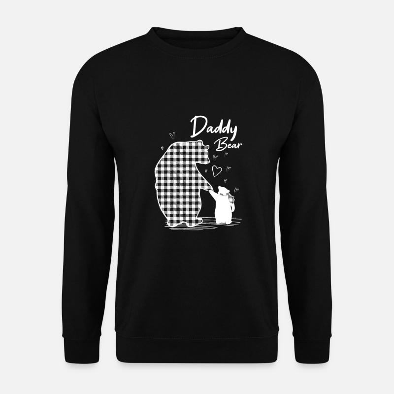 Papa Bear Plaid Buffle Gris - Sweat-shirt Unisexe - noir