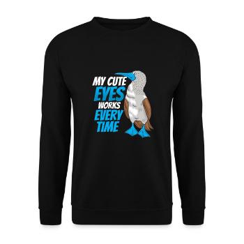 My Cute Eyes Works Every Time - Unisex Pullover - Schwarz - Vorne - Alina (178cm) & Michal (187cm)