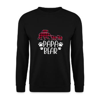 Papa Bear 3 Kinder - Unisex Pullover - Schwarz - Vorne - Alina (178cm) & Michal (187cm)