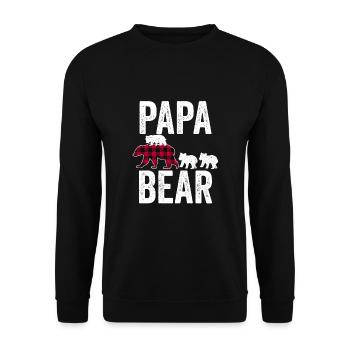 Papa Bear - Unisex Sweatshirt - black - Front - Alina (178cm) & Michal (187cm)