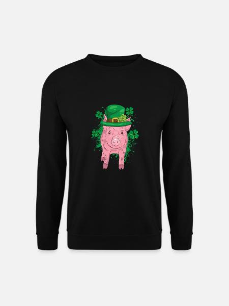 Clover Lucky Pig - Unisex Sweatshirt - black