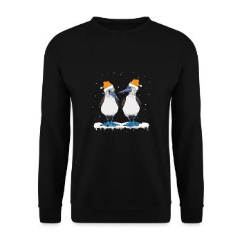 Noël à pieds bleus - Sweat-shirt Unisexe - noir - Devant - Alina (178cm) & Michal (187cm)