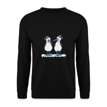Blue-footed Christmas - Unisex Sweatshirt - black - Front - Alina (178cm) & Michal (187cm)