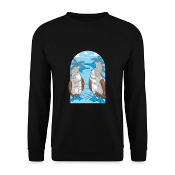 Seevögel Blaufußtölpel - Unisex Pullover - Schwarz - Vorne - Alina (178cm) & Michal (187cm)