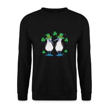 St. Patrick's Day Blue-footed Gannet Bird - Unisex Sweatshirt - black - Front - Alina (178cm) & Michal (187cm)