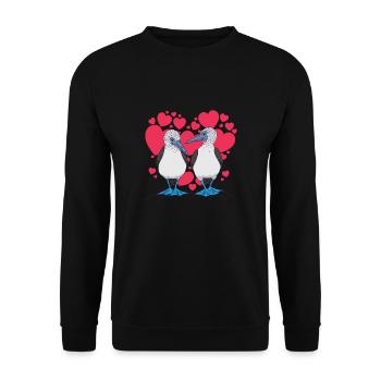 Saint-Valentin Coeur à pieds bleus - Sweat-shirt Unisexe - noir - Devant - Alina (178cm) & Michal (187cm)