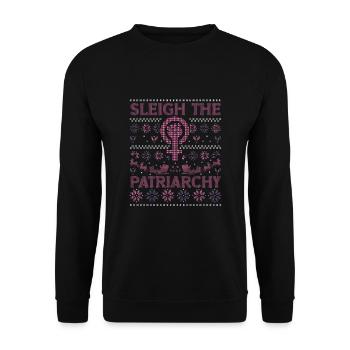 Sleigh The Patriarchy - Unisex Sweatshirt - black - Front - Alina (178cm) & Michal (187cm)