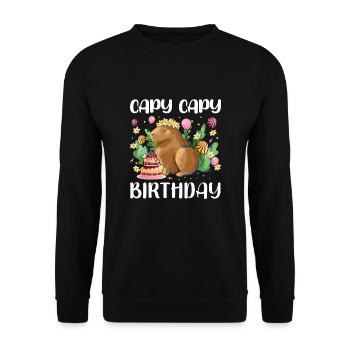 Capy Birthday - Unisex Sweatshirt - black - Front - Alina (178cm) & Michal (187cm)