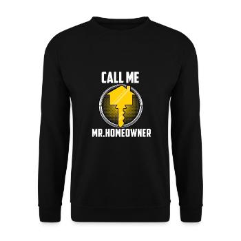 Mr. Homeowner - Unisex Pullover - Schwarz - Vorne - Alina (178cm) & Michal (187cm)