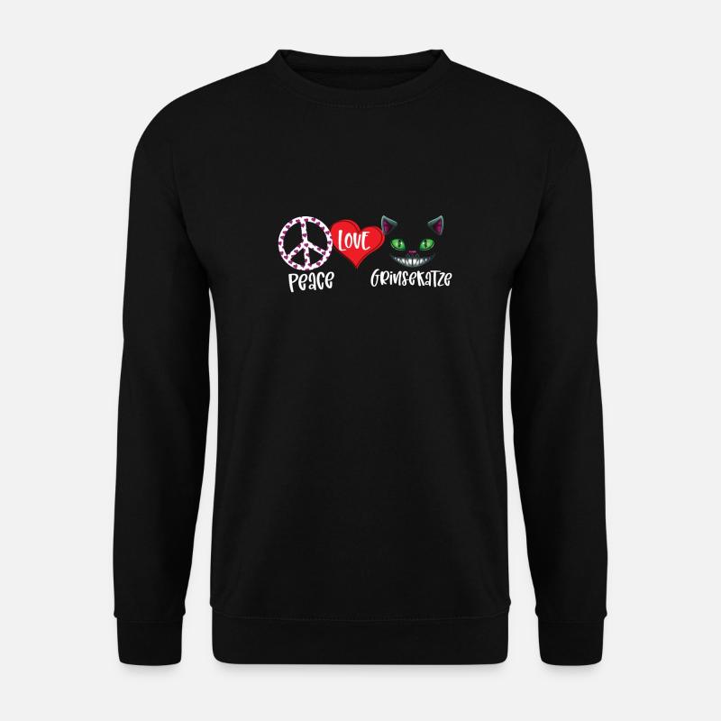 Peace Love Cheshire Cat - Unisex Sweatshirt - black
