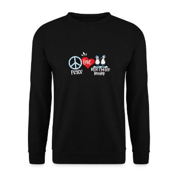 Peace Love Cheshire Chat - Sweat-shirt Unisexe - noir - Devant - Alina (178cm) & Michal (187cm)