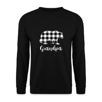 Grandpa Bear - Unisex Pullover - Schwarz - Vorne - Alina (178cm) & Michal (187cm)
