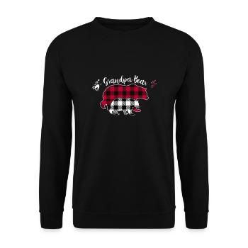 Grandpa Bear - Unisex Pullover - Schwarz - Vorne - Alina (178cm) & Michal (187cm)