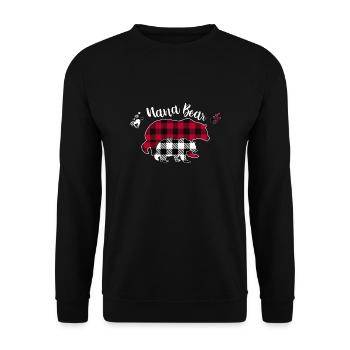 Nana Bear - Unisex Pullover - Schwarz - Vorne - Alina (178cm) & Michal (187cm)