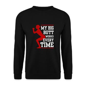 Fitness Leg Day Squat Butt Workout - Sweat-shirt Unisexe - noir - Devant - Alina (178cm) & Michal (187cm)