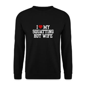 I Love My Squatting Hot Wife - Unisex Sweatshirt - black - Front - Alina (178cm) & Michal (187cm)