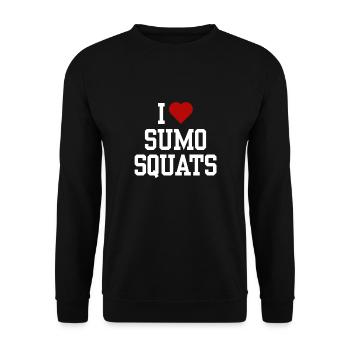 J’adore les squats de sumo - Sweat-shirt Unisexe - noir - Devant - Alina (178cm) & Michal (187cm)