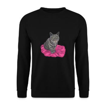 Propriétaire de chat tigre gris - Sweat-shirt Unisexe - noir - Devant - Alina (178cm) & Michal (187cm)