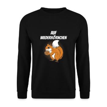 Auf Wiederhörnchen - Unisex Pullover - Schwarz - Vorne - Alina (178cm) & Michal (187cm)