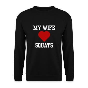Ma femme aime les squats - Sweat-shirt Unisexe - noir - Devant - Alina (178cm) & Michal (187cm)