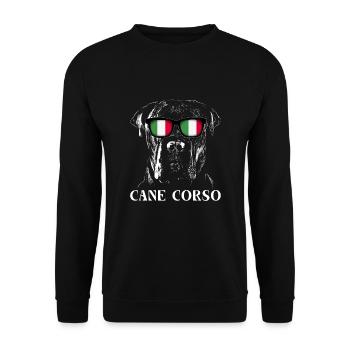 Cane Corso Italy Flag - Unisex Pullover - Schwarz - Vorne - Alina (178cm) & Michal (187cm)