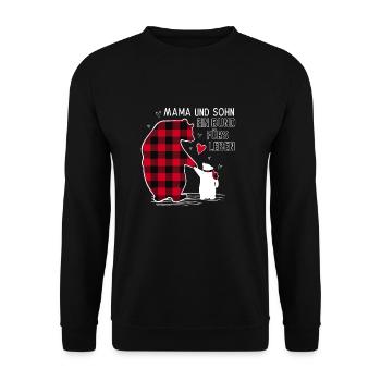 Mama und Sohn Ein Bund fürs Leben - Unisex Pullover - Schwarz - Vorne - Alina (178cm) & Michal (187cm)