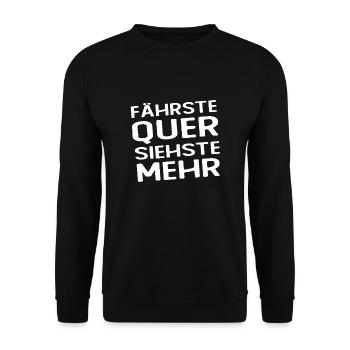 Fährste Quer Siehste Mehr - Unisex Pullover - Schwarz - Vorne - Alina (178cm) & Michal (187cm)