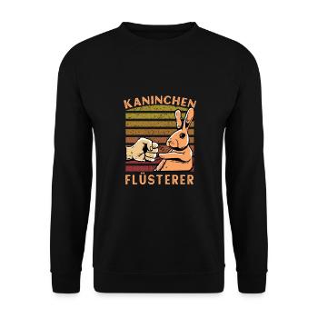 Kaninchen Flüsterer - Unisex Pullover - Schwarz - Vorne - Alina (178cm) & Michal (187cm)