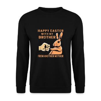 Happy Easter with my brother from another mother - Unisex Pullover - Schwarz - Vorne - Alina (178cm) & Michal (187cm)