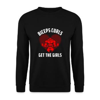 Biceps Curls Get The Girls - Unisex Pullover - Schwarz - Vorne - Alina (178cm) & Michal (187cm)