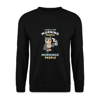 Coffee-addicted owl - Unisex Sweatshirt - black - Front - Alina (178cm) & Michal (187cm)