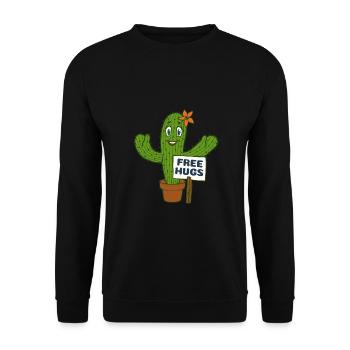 Câlins gratuits Cactus - Sweat-shirt Unisexe - noir - Devant - Alina (178cm) & Michal (187cm)