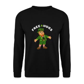 Câlins gratuits Leprechaun - Sweat-shirt Unisexe - noir - Devant - Alina (178cm) & Michal (187cm)