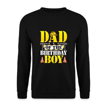 Dad Of The Birthday Boy - Unisex Pullover - Schwarz - Vorne - Alina (178cm) & Michal (187cm)