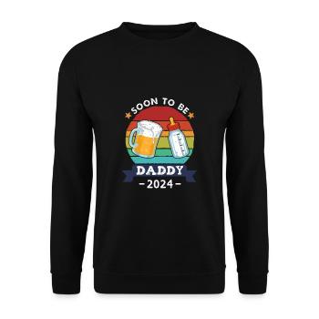 Soon To Be Daddy 2024 - Unisex Sweatshirt - black - Front - Alina (178cm) & Michal (187cm)