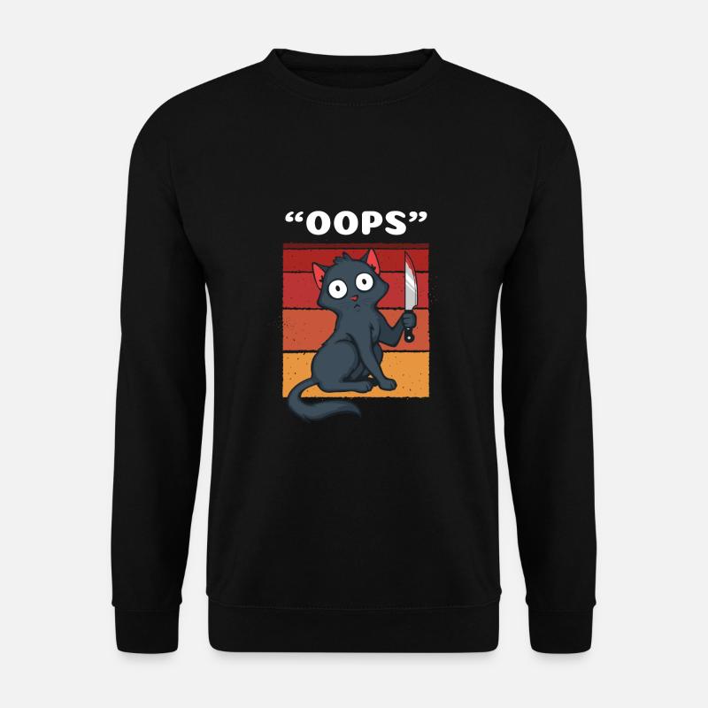 Oops Murderous Cat - Unisex Pullover - Schwarz