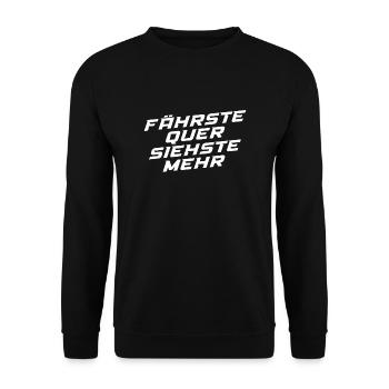 Fährste Quer Siehste Mehr - Unisex Pullover - Schwarz - Vorne - Alina (178cm) & Michal (187cm)
