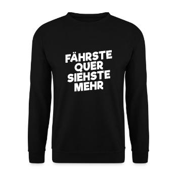Fährste Quer Siehste Mehr - Unisex Pullover - Schwarz - Vorne - Alina (178cm) & Michal (187cm)