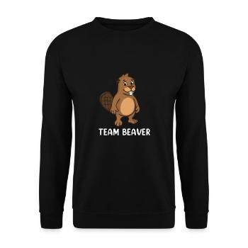 Team Beaver - Unisex Pullover - Schwarz - Vorne - Alina (178cm) & Michal (187cm)