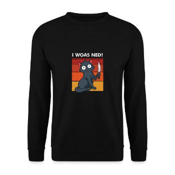 I woas ned - Unisex Pullover - Schwarz - Vorne - Alina (178cm) & Michal (187cm)