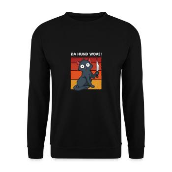 Da Hund woas - Unisex Pullover - Schwarz - Vorne - Alina (178cm) & Michal (187cm)